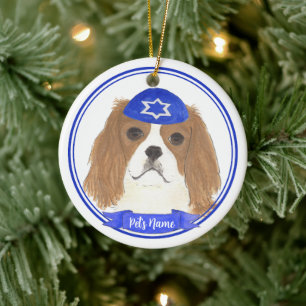 Décoration En Céramique Personnalisé Blenheim Cavalier Hanoukka Yarmulke