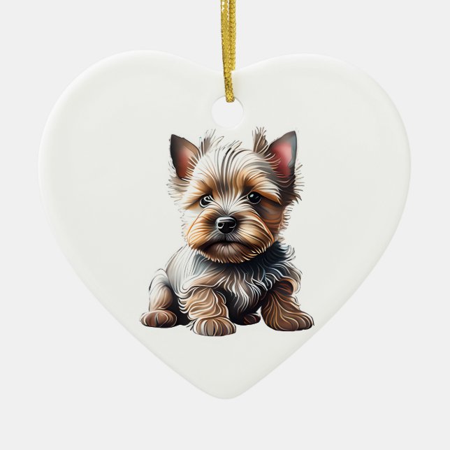 Décoration En Céramique Personnalisé Cairn Terrier Puppy (Devant)
