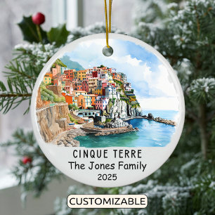 Décoration En Céramique Personnalisé Cinque Terre Ornament, Italie