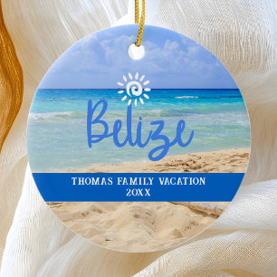 Décoration En Céramique Personnalisé Famille Belize Beach Vacances Noël