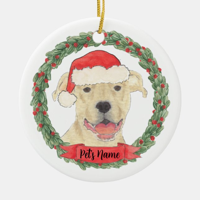 Décoration En Céramique Personnalisé Fun Tan Staffy Pitbull (Devant)