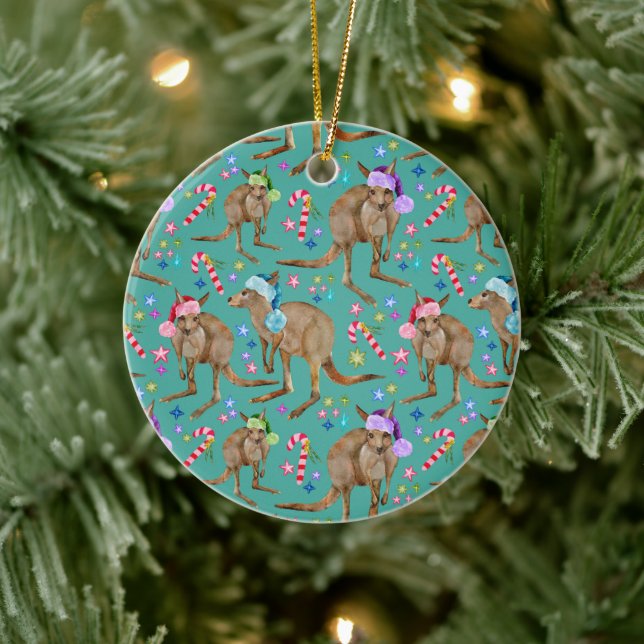 Décoration En Céramique Personnalisé Joli Noël Kangaroo (Arbre)