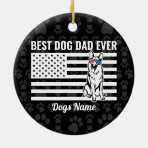 Décoration En Céramique Personnalisé Meilleur Chien Papa Jamais Berger Al