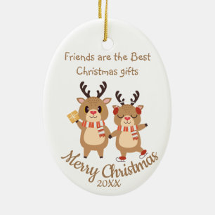 Décoration En Céramique Personnalisé Noël mignon Reindeers Amis