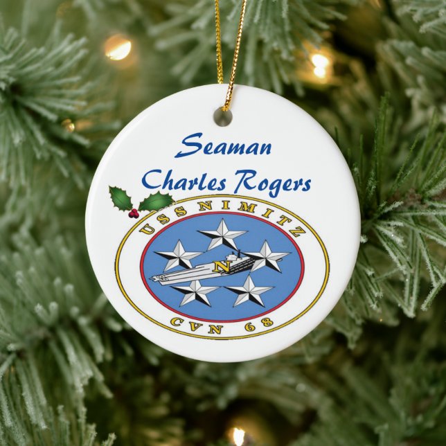 Décoration En Céramique Personnalisé USS Nimitz CVN 68 (Arbre)