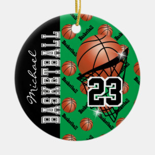 Décoration En Céramique Personnaliser le basket-ball vert