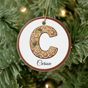 Décoration En Céramique Personnaliser le C monogramme de lettre de pain d'