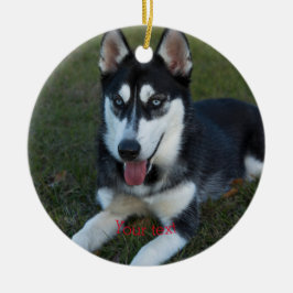 Décoration En Céramique Personnaliser le chiot sibérien Husky