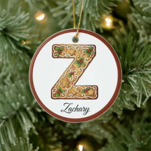 Décoration En Céramique Personnaliser lettre Z monogramme en pain d'épices