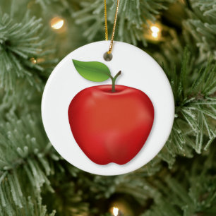 Décoration En Céramique Personnaliser Ornament Red Apple