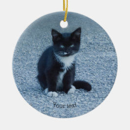 Décoration En Céramique Personnaliser Tuxedo chaton noir et blanc
