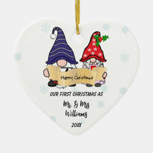 Décoration En Céramique Personnalisez notre premier coeur de Gnomes de Noë