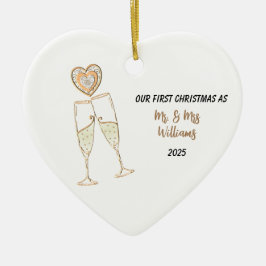 Décoration En Céramique Personnalisez notre premier coeur et champagne de