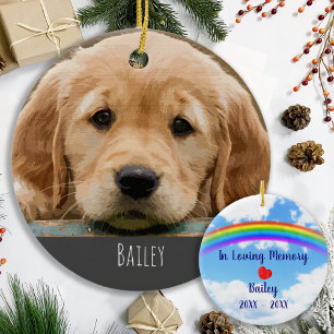 Décoration En Céramique Pet Memorial Chien Photo Rainbow Bridge