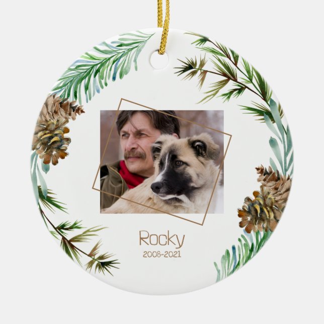 Décoration En Céramique Pet Memorial Photo Noël (Devant)