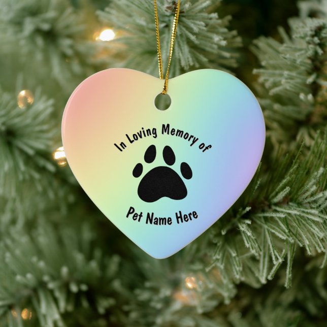 Décoration En Céramique Pet Memorial Rainbow Heart (Arbre)