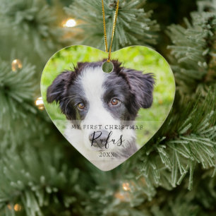 Décoration En Céramique Pet Photo First Christmas Snowflakes