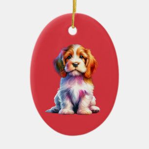 Décoration En Céramique Petit Basset Griffon Vendeen Chien