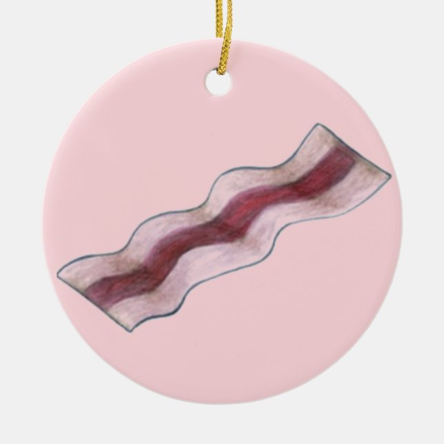 Décoration En Céramique Petit-déjeuner Pink Bacon Strip (Devant)