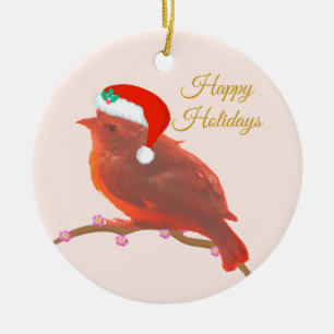 Décoration En Céramique Petit oiseau mignon de Noël