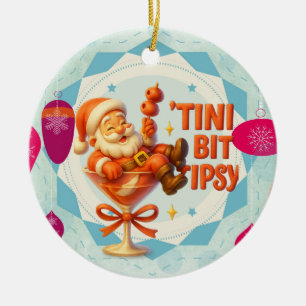 Décoration En Céramique petit Père Noël éméché