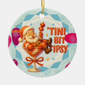 Décoration En Céramique petit Père Noël éméché