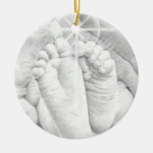 Décoration En Céramique Petit pied de bébé