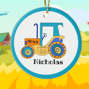 Décoration En Céramique Petit tracteur fermier