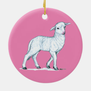 Décoration En Céramique Petit White Lamb