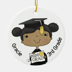 Décoration En Céramique Petite fille diplômée Peau noire