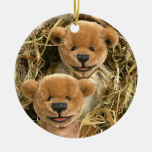 Décoration En Céramique Petits enfants d'agriculteur d'ours