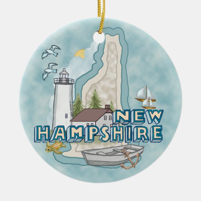 Décoration En Céramique Phare du New Hampshire (Devant)