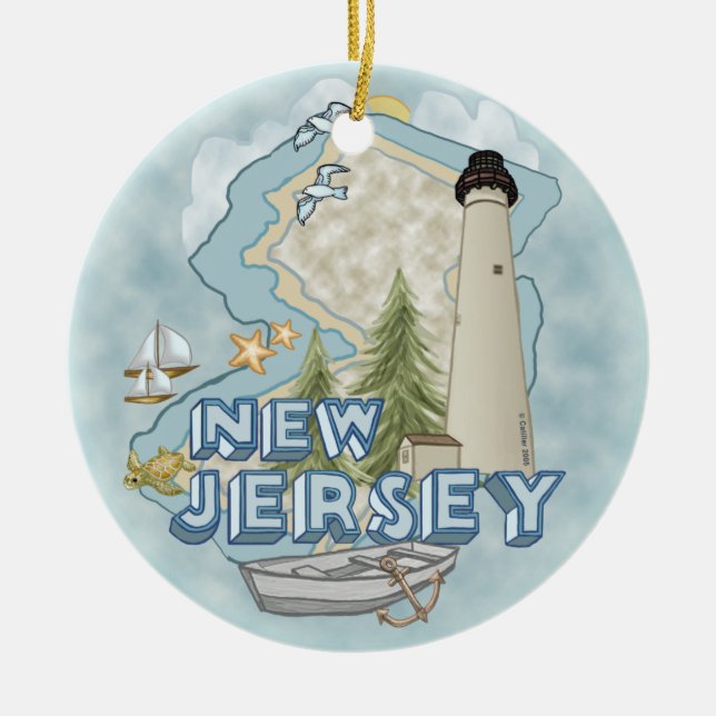 Décoration En Céramique Phare du New Jersey (Devant)