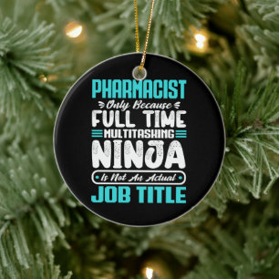 Décoration En Céramique Pharmacien Titre de l'emploi Profession Drôle Phar