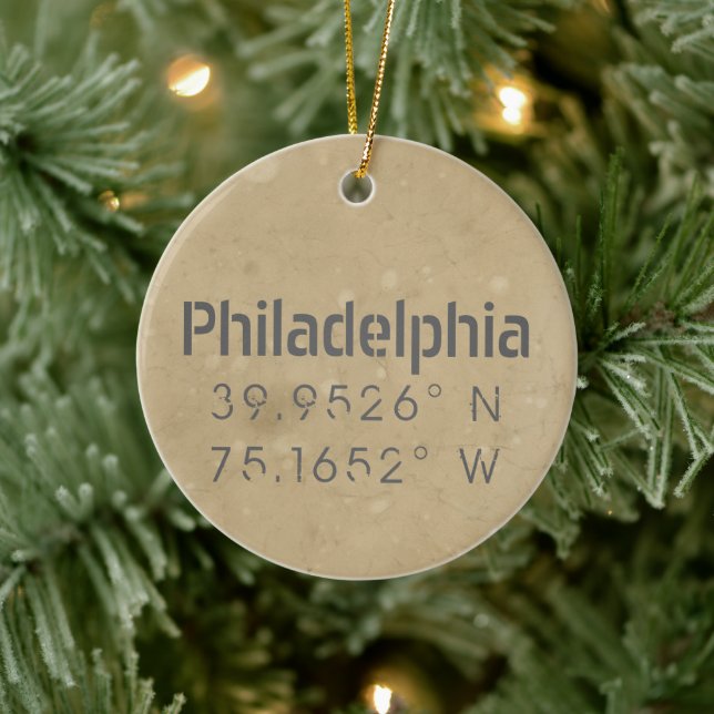 Décoration En Céramique Philadelphie PA Longitude Latitude (Arbre)