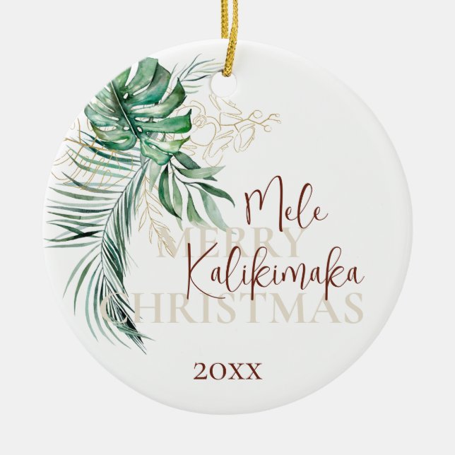 Décoration En Céramique PHOTO Botanique Tropical Mele Kalikimaka (Devant)