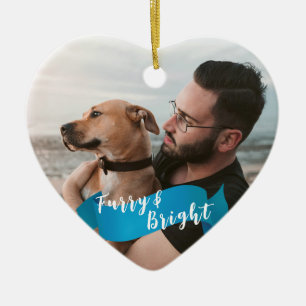 Décoration En Céramique Photo Chat de chien personnalisé Joyeux Pawlidays 