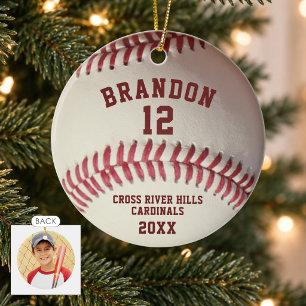 Décoration En Céramique Photo de baseball Nom Numéro du Joueur Vintage