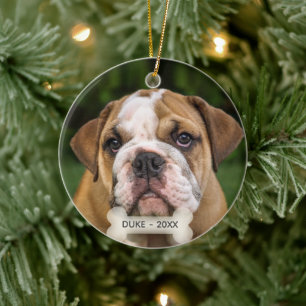 Décoration En Céramique Photo de bouledogue anglais personnalisé
