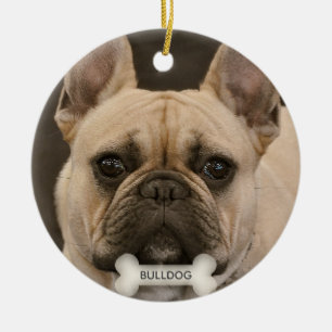 Décoration En Céramique Photo de bouledogue personnalisé