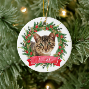 Décoration En Céramique Photo de chat personnalisée