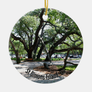 Décoration En Céramique Photo de chêne ambulant de l'île St Simons