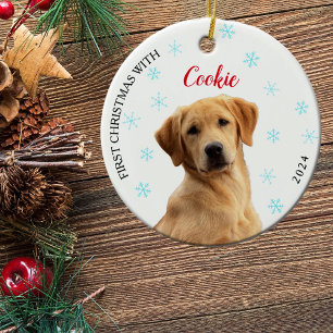 Décoration En Céramique Photo de chien personnalisée Premier Noël