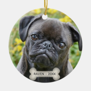 Décoration En Céramique Photo de chien Pug personnalisé