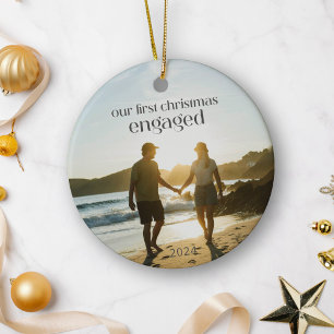 Décoration En Céramique Photo de couple fiancé pour le premier Noël person