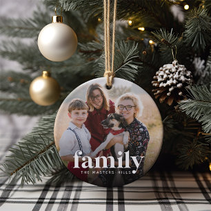 Décoration En Céramique Photo de famille et nom