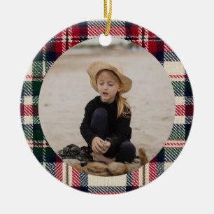 Décoration En Céramique Photo de plaid traditionnel de Noël Tartan Nostalg