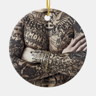 Décoration En Céramique Photo de tatouage corporel masculin
