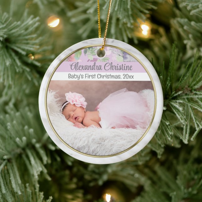 Décoration En Céramique Photo Floral double face 2 photo Baby First (Arbre)