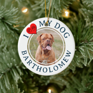 Décoration En Céramique Photo personnalisé J'AIME MON CHIEN